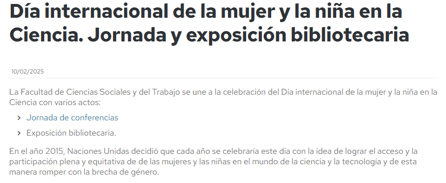 Día internacional de la mujer y la niña en la Ciencia